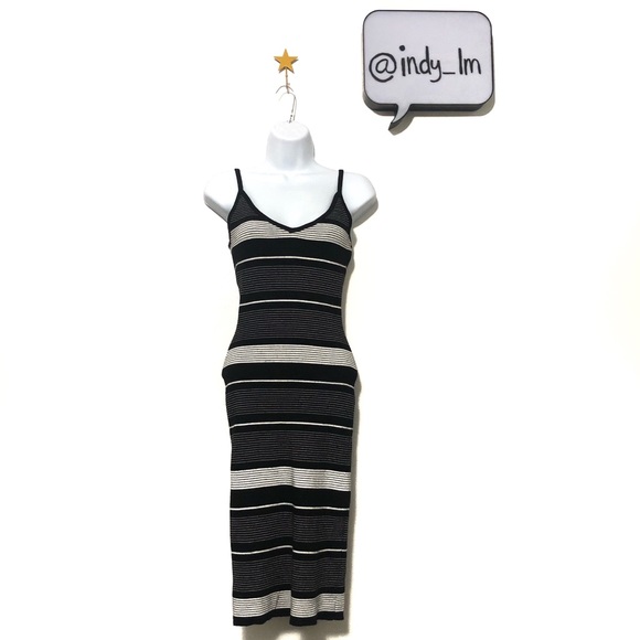 striped bodycon midi dress